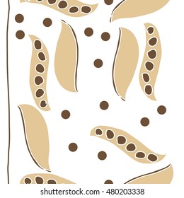 Seamless     pattern of  stylized floral motif,  peas . Hand drawn.