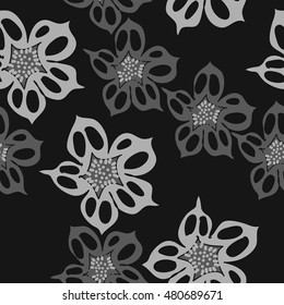 Seamless     pattern of  stylized floral motif,  flowers . Hand drawn.