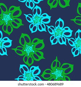 Seamless     pattern of  stylized floral motif,  flowers . Hand drawn.