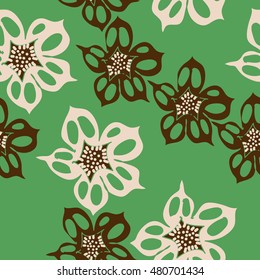 Seamless     pattern of  stylized floral motif,  flowers . Hand drawn.