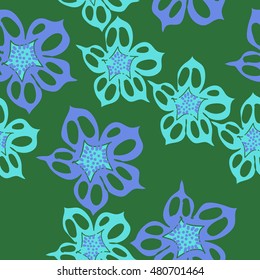 Seamless     pattern of  stylized floral motif,  flowers . Hand drawn.