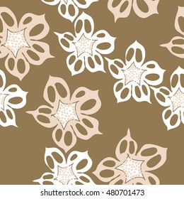 Seamless     pattern of  stylized floral motif,  flowers . Hand drawn.