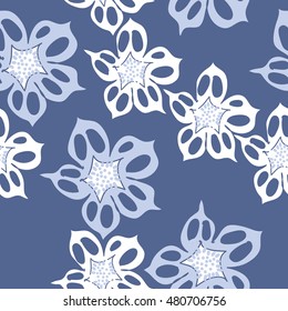 Seamless     pattern of  stylized floral motif,  flowers . Hand drawn.
