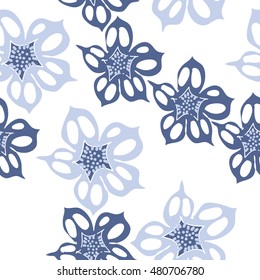 Seamless     pattern of  stylized floral motif,  flowers . Hand drawn.