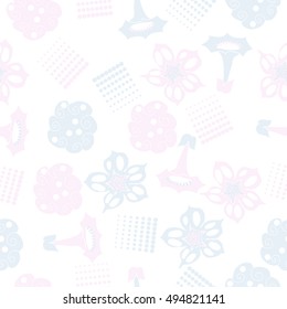 Seamless     pattern of  stylized floral motif,halftone.