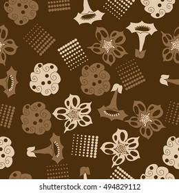 Seamless     pattern of  stylized floral motif,halftone.