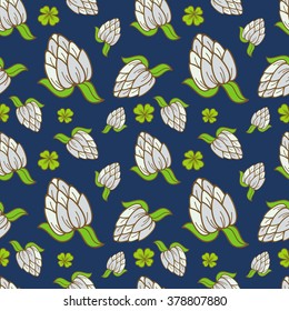 Seamless pattern with stylized flower clover