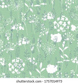 Seamless pattern with stylized flowers