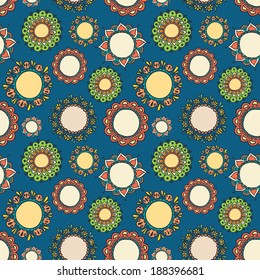 Seamless pattern with stylized flowers. Abstract background.