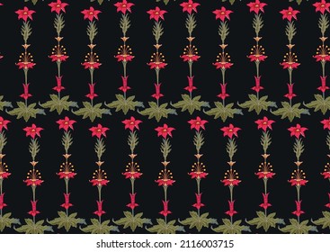 Seamless pattern with stylized flowers In baroque, rococo, victorian, renaissance medieval style. In decorative style. Ethnic patterned ornate hand drawn.medieval style. Vector illustration.