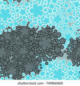 Seamless pattern. Stylized flowers. Cheerful camouflage. Texture for 3D.