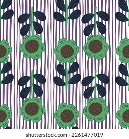 Seamless pattern with stylized flowers. Floral background. Design for fabric, textile print, wrapping paper, cover, poster. Vector illustration