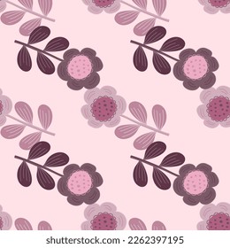 Seamless pattern with stylized flowers. Floral background. Design for fabric, textile print, wrapping paper, cover, poster. Vector illustration