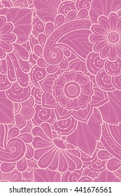 Seamless pattern with stylized flowers. Ornate zentangle seamless texture, pattern with abstract flowers. Floral pattern can be used for wallpaper, pattern fills, web page background.