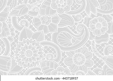 Seamless pattern with stylized flowers. Ornate zentangle seamless texture, pattern with abstract flowers. Floral pattern can be used for wallpaper, pattern fills, web page background.