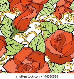 Seamless pattern with stylized flowers. Ornate zentangle seamless texture, pattern with abstract flowers. Floral pattern can be used for wallpaper, pattern fills, web page background.