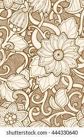 Seamless pattern with stylized flowers. Ornate zentangle seamless texture, pattern with abstract flowers. Floral pattern can be used for wallpaper, pattern fills, web page background.