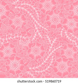 Seamless pattern with stylized flowers. Ornate abstract flowers. Floral pattern can be used for wallpaper, pattern fills, web page background.