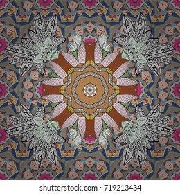 Seamless pattern with stylized flowers. Ornate zentangle seamless texture, pattern with abstract flowers. Floral pattern can be used for wallpaper, background fills, web page background.