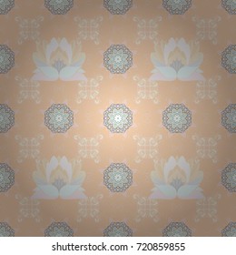 Seamless pattern with stylized flowers. Ornate zentangle seamless texture with abstract flowers. Floral pattern can be used for wallpaper, pattern fills, web page background.