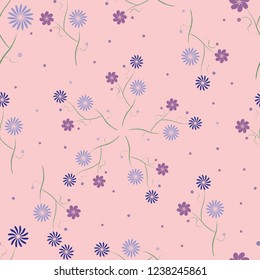 Seamless pattern of stylized flowers for printing, fabrics