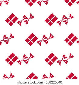 Seamless pattern of stylized flying flags of Denmark. Constitution or National Day flat pattern. Colors of Danish flag. Happy Constitution day of Denmark. Repeated vector background. 