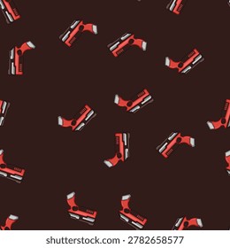 seamless pattern Stylized foam dart blaster toy in red and black, playful vector illustration conveying childhood fun, harmless action play, game and adventure on white background