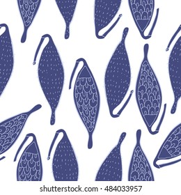 Seamless pattern with  stylized    fruits. Hand drawn.