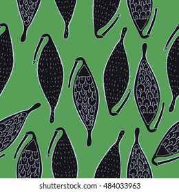 Seamless pattern with  stylized    fruits. Hand drawn.