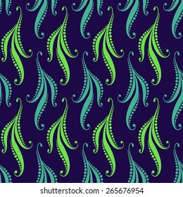 Seamless pattern of stylized geometric flowers