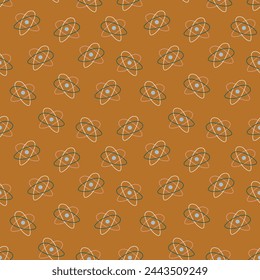 seamless pattern with stylized geometric pattern on a brown background.