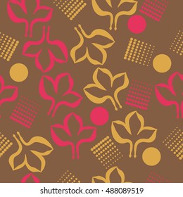 Seamless pattern of stylized gothic lily, halftone.