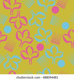 Seamless pattern of stylized gothic lily, halftone.