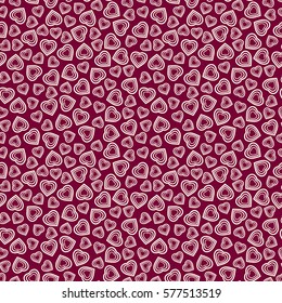 Seamless pattern with stylized heart symbol. Romantic wallpaper. Happy Valentine's day, wedding, love concept background. Scrapbook digital paper, textile print, page fill. Vector illustration