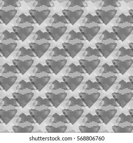 Seamless pattern. Stylized heart wire. Background for Valentine. Gray pattern. 