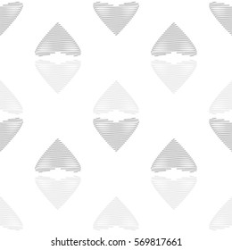 Seamless pattern. Stylized heart wire. Background for Valentine. Gray pattern. Transparent background vector.