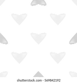 Seamless pattern. Stylized heart wire. Background for Valentine. Gray pattern. Transparent background vector.