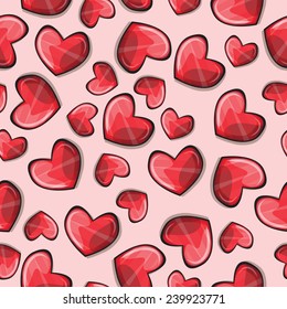 Seamless pattern with stylized hearts - vector