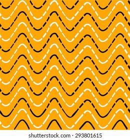 Seamless pattern with stylized horizontal  waves