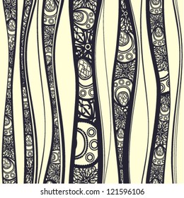 Seamless pattern with stylized lace waves. Vector illustration.
