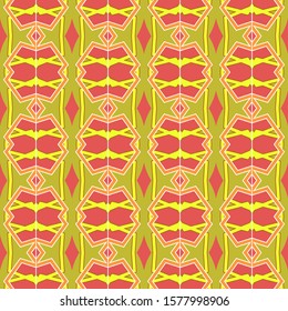 Seamless pattern with a stylized lattice ornament in the Chinese style. Red background. Vector illustration