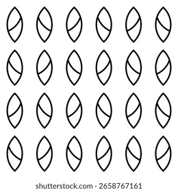 Um padrão perfeito de folhas estilizadas em um estilo monocromático minimalista. Perfeito para fundos, texturas e elementos de design. Limpo e moderno.