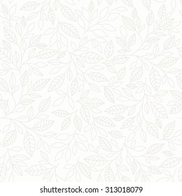 Seamless pattern, stylized leaves on  pastel background