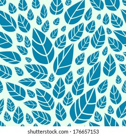 Seamless pattern with stylized leaves (two tone)