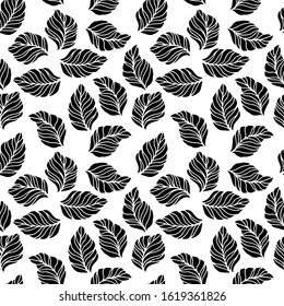 seamless pattern with stylized leaves, wallpaper ornament, wrapping paper