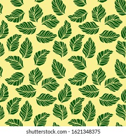 seamless pattern with stylized leaves, wallpaper ornament, wrapping paper