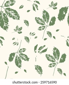 Seamless pattern with stylized leaves of wild grape