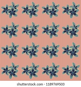 Seamless pattern of stylized little flowers in gray, beige and pink colors. Vector illustration. Seamless background with hand drawn flowers and plants.