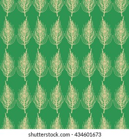 Seamless pattern with stylized meadow horsetail plant
