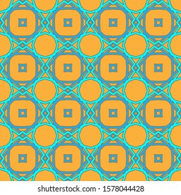 Seamless pattern with stylized mesh ornament in arabic style. Yellow background. Vector illustration